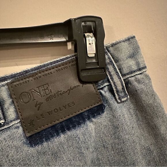 ONE TEASPOON Shorts Women Size 25 Denim Jean Cut Off Fray Button Fly Le Wolves - Picture 6 of 11